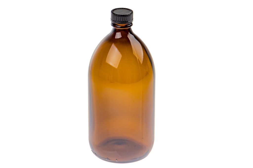Probenahmeglasflasche inkl. Deckel, 1000 ml | braun